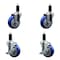 Service Caster 4'' SS Blue Poly Wheel Swivel 1-1/4'' Expanding Stem Caster Set 2 Brakes, 4PK SCC-SSEX20S414-PPUB-BLUE-2-TLB-2-114 - alternate 1